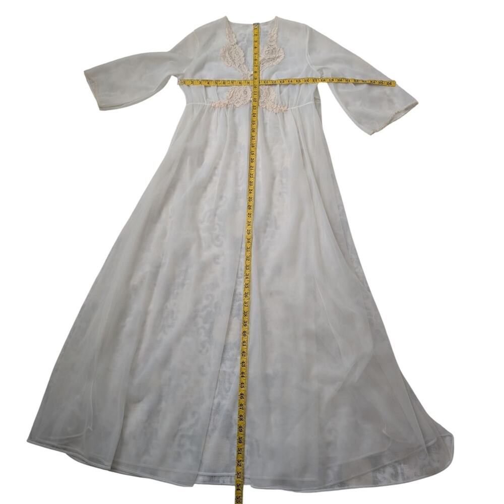 Kayser Vintage Long Lace Trim Peignoir Robe - Picture 9 of 11